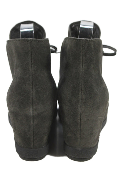 Prada Sport Womens Suede Lace Up Wedge Ankle Boots Grey Size 41 11