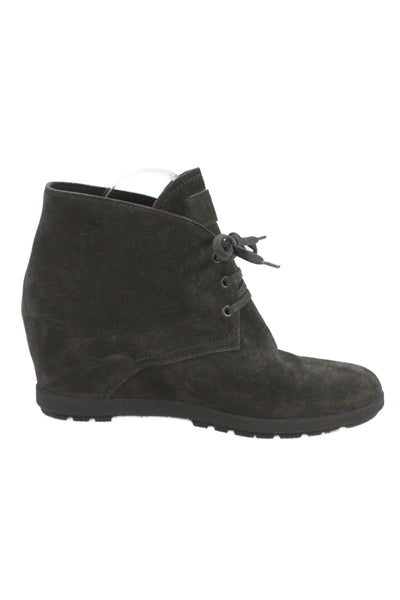 Prada Sport Womens Suede Lace Up Wedge Ankle Boots Grey Size 41 11