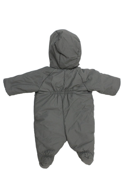 Bonpoint Childrens Girls Full Zipper One Piece Grey Cotton Size 3