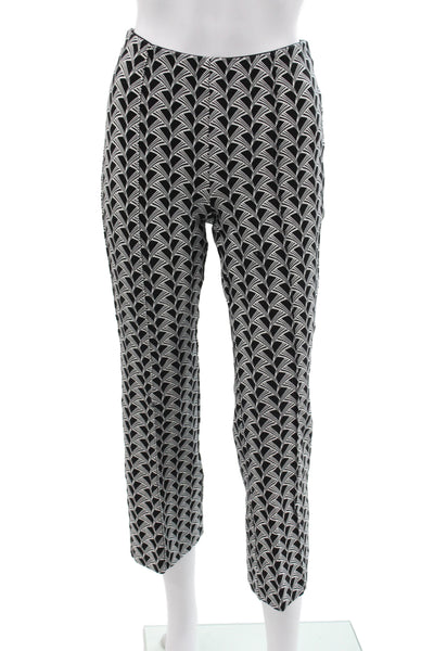 Maeve Anthropologie Women Cropped Pants Black Geometric Cotton Pull On Size S