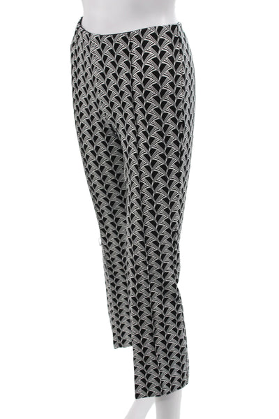 Maeve Anthropologie Women Cropped Pants Black Geometric Cotton Pull On Size S
