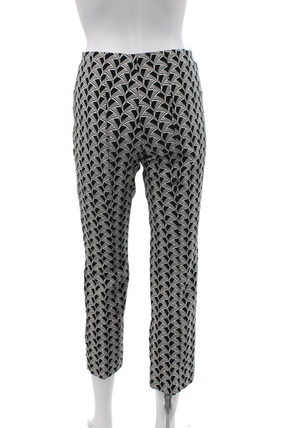 Maeve Anthropologie Women Cropped Pants Black Geometric Cotton Pull On Size S