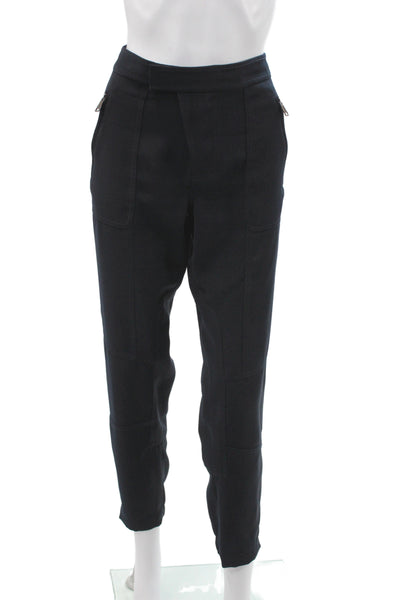 Vince Women Black Jogger Pants Zip Polyester Size 6