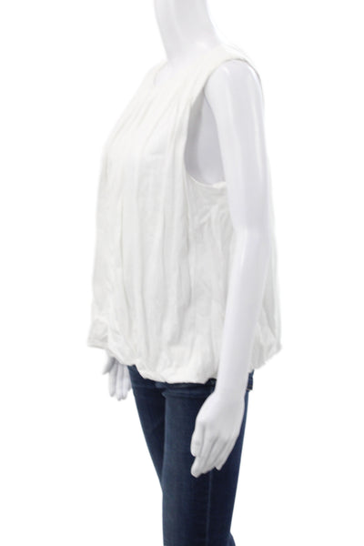 Madewell Womens Basic White Cotton Round Neck Sleeveless Tank Size M