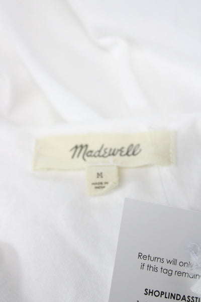 Madewell Womens Basic White Cotton Round Neck Sleeveless Tank Size M