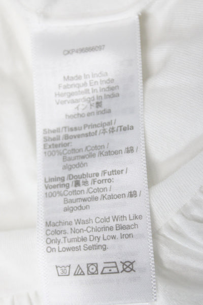 Madewell Womens Basic White Cotton Round Neck Sleeveless Tank Size M