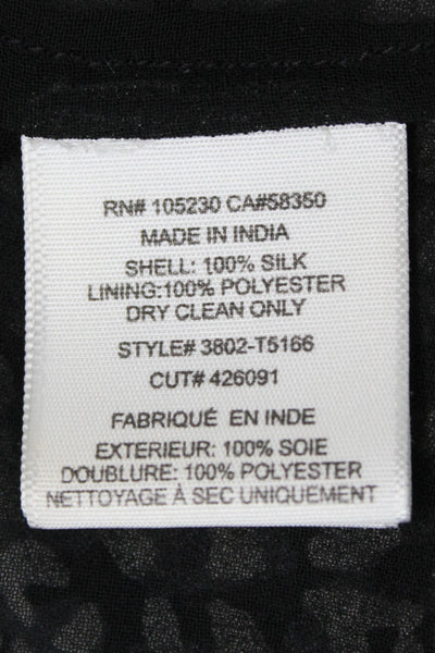 Joie Womens Black Silk Halter Animal Print Sleeveless Basic Blouse Size M