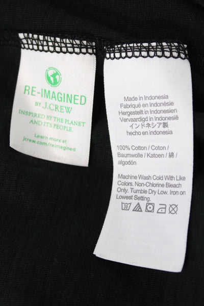 J Crew Women Black Basic Scoop Neck Long Sleeve T-Shirt 100% Cotton Size M