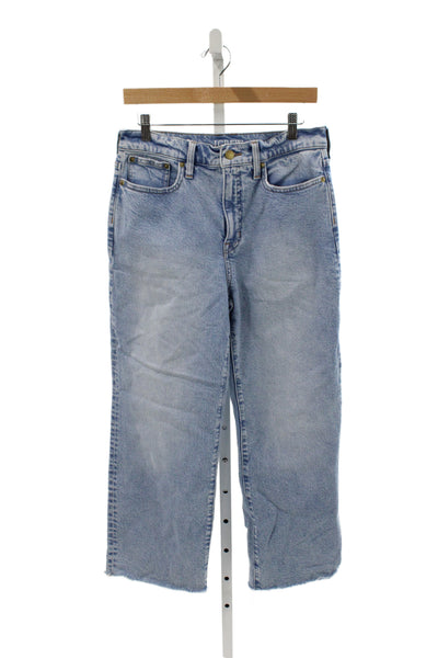 J Crew Womens Cropped High Waist Blue Jeans Size 28