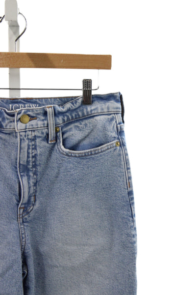J Crew Womens Cropped High Waist Blue Jeans Size 28