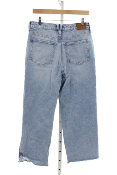 J Crew Womens Cropped High Waist Blue Jeans Size 28