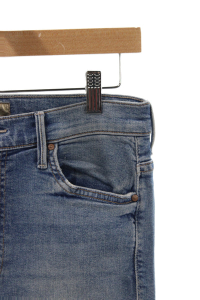 Mother Womens High Waist Cropped Jeans Blue Size 29