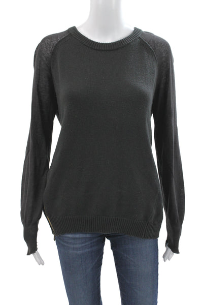 Brochu Walker Womens Pullover Sweater Black Crew Neck Long Sleeve Size L