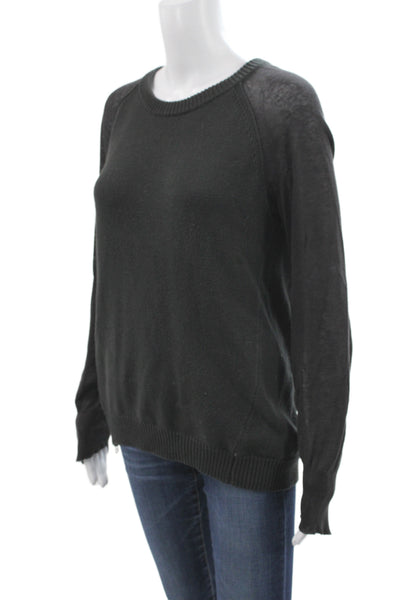 Brochu Walker Womens Pullover Sweater Black Crew Neck Long Sleeve Size L