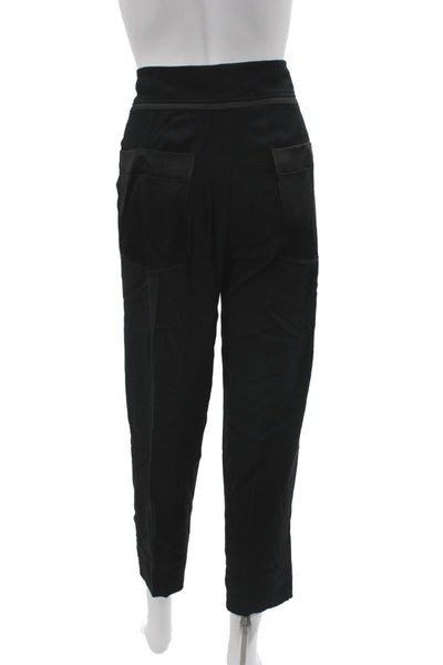 Helmut Lang Womens Ankle Pants Black Polyester Minimalist Size 6