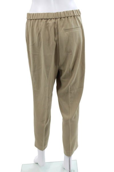 Theory Womens Dress Pants Beige Striped Pull On Triacetate Business Size 6