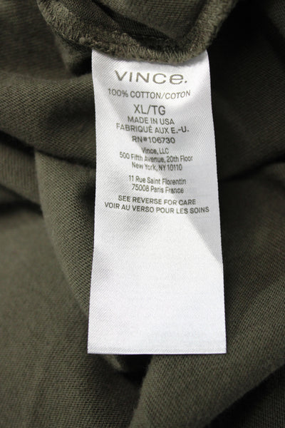 Vince Mens Green Cotton Polo Short Sleeve Collared Size XL