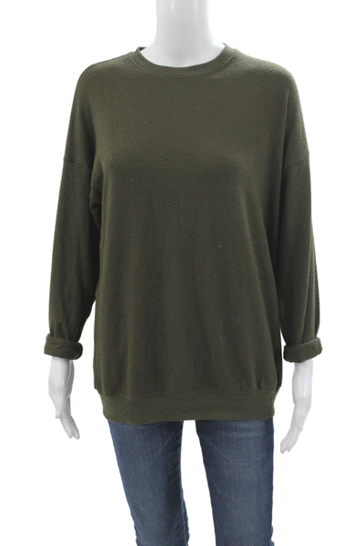 Alo Yoga Women Pullover Sweatshirt Green Crew Neck Athleisure Size XS