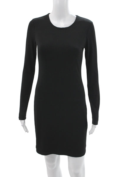 Graham & Spencer Womens Bodycon Dress Black Long Sleeve Crew Neck Size S