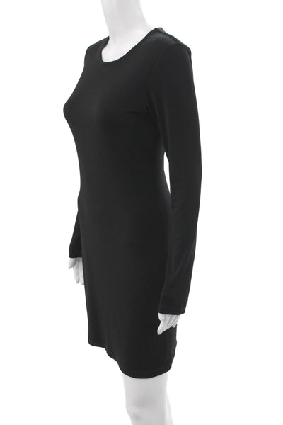 Graham & Spencer Womens Bodycon Dress Black Long Sleeve Crew Neck Size S