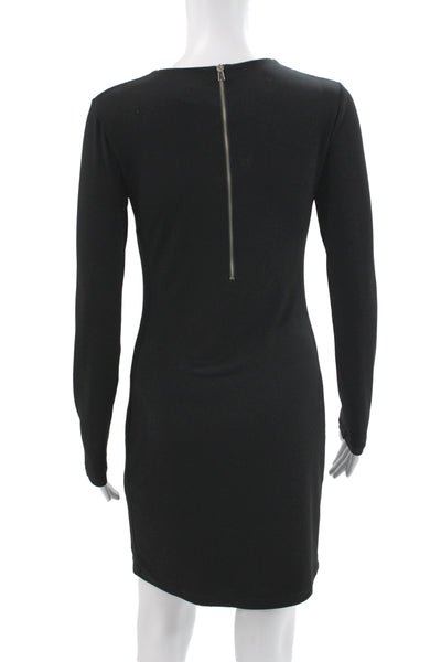 Graham & Spencer Womens Bodycon Dress Black Long Sleeve Crew Neck Size S
