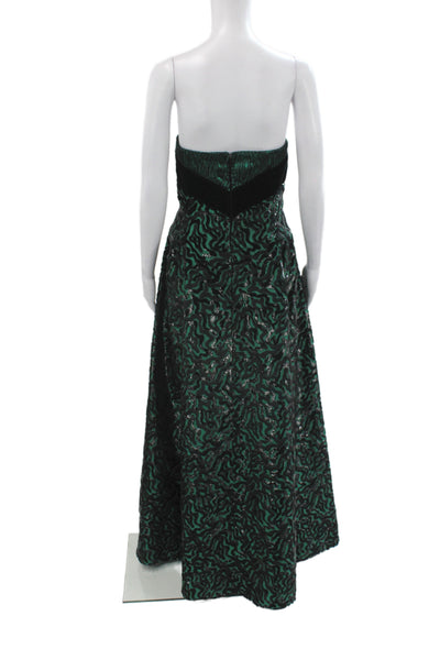 Sander Witlin Women A-Line Black Velvet Sweetheart Sleeveless Long Dress Size L