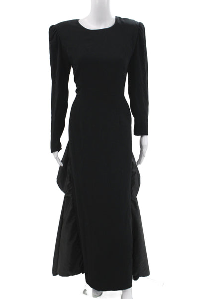 The Gilberts For Tally Womens Black Maxi Dress Long Sleeve Round Neck Size 12