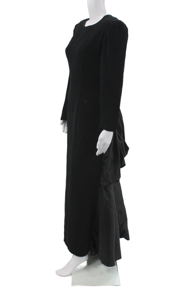 The Gilberts For Tally Womens Black Maxi Dress Long Sleeve Round Neck Size 12