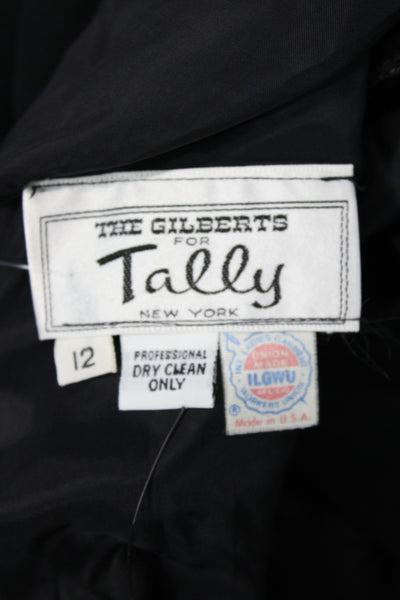 The Gilberts For Tally Womens Black Maxi Dress Long Sleeve Round Neck Size 12