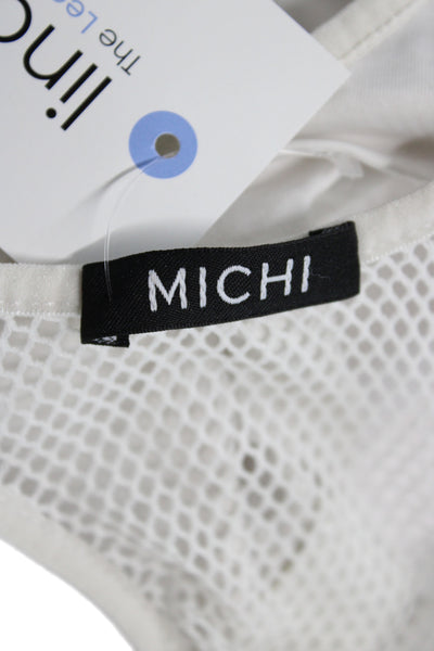 Michi Womens White V Neck Tank Dress Sleeveless Athleisure Size S
