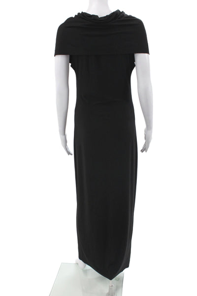 Norma Kamali Women Black Maxi Dress Cowl Neck Sleeveless Size XS