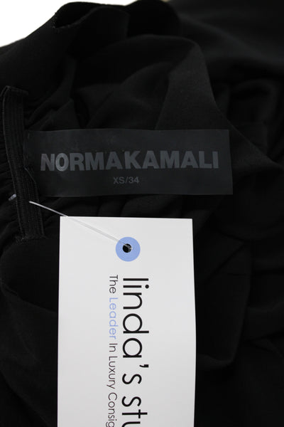 Norma Kamali Women Black Maxi Dress Cowl Neck Sleeveless Size XS