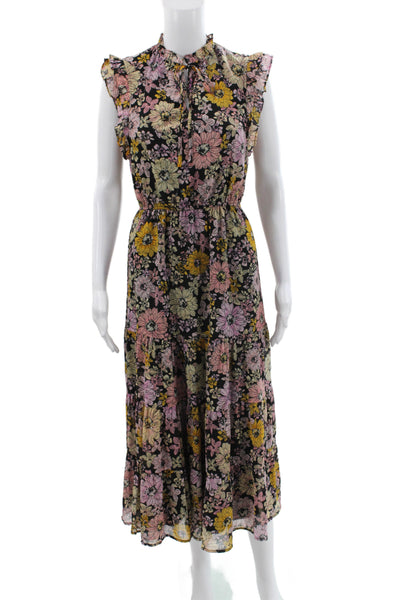 BB Dakota x Steve Madden Womens Floral High Neck Maxi Dress Black Size XS