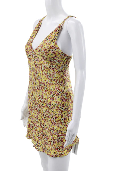 Intimately Free People Women Mini Floral Yellow Dress Size XS