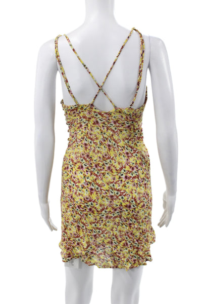 Intimately Free People Women Mini Floral Yellow Dress Size XS
