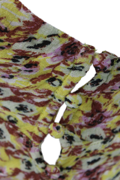 Intimately Free People Women Mini Floral Yellow Dress Size XS