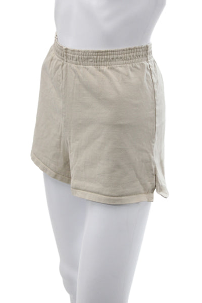 Skims Women Beige Sweat Shorts 100% Cotton Pull On Casual Size S