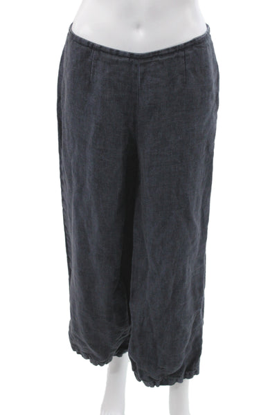 Massimo Dutti Women Cropped Gray Linen Pants Size 6