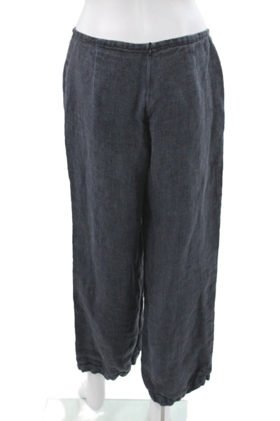 Massimo Dutti Women Cropped Gray Linen Pants Size 6