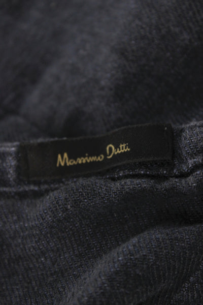 Massimo Dutti Women Cropped Gray Linen Pants Size 6