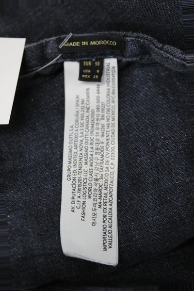 Massimo Dutti Women Cropped Gray Linen Pants Size 6