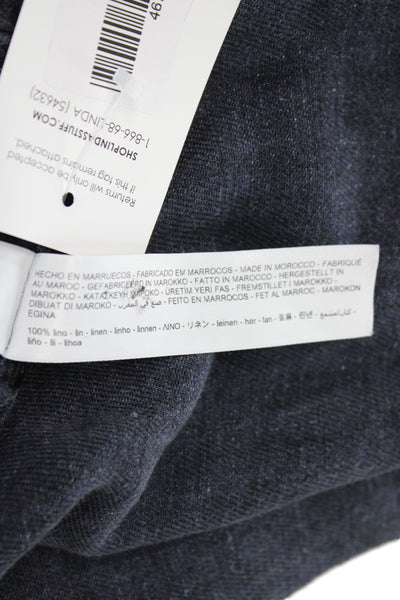 Massimo Dutti Women Cropped Gray Linen Pants Size 6