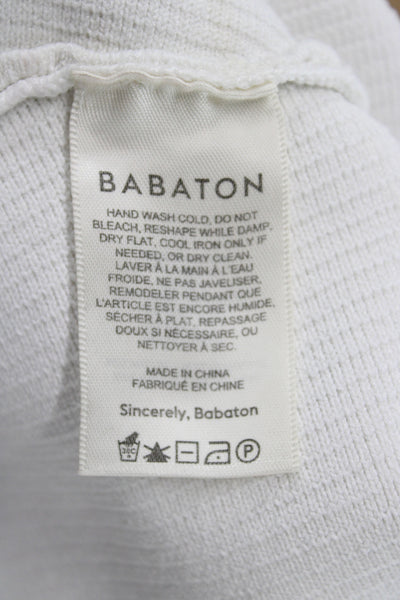 Babaton Women Cropped Sleeveless White Square Neck Nylon Tank Size XS