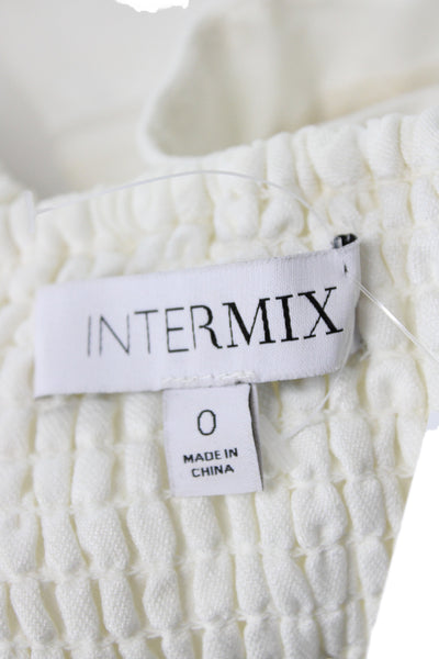 Intermix Womens White Corset Camisole Square Neck Zip Viscose Sleeveless Size 0