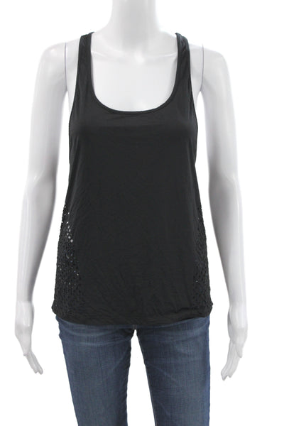Koral Womens Basic Black Sleeveless Scoop Neck Polyester Tank Size S
