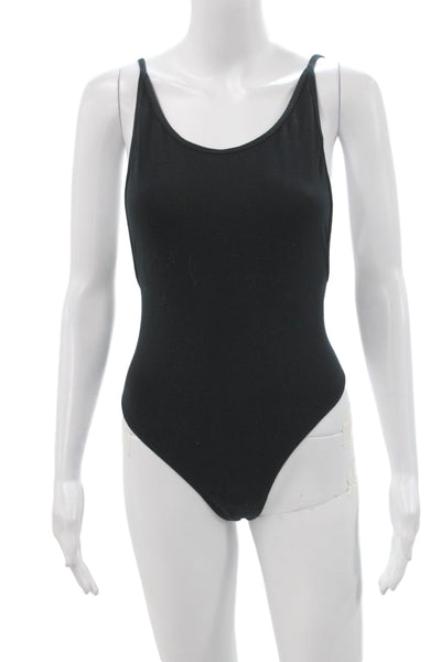 TNA Womens One Piece Bodysuit Sleeveless Black Cotton Round Neck Size XS