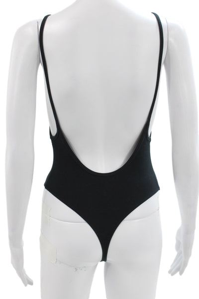 TNA Womens One Piece Bodysuit Sleeveless Black Cotton Round Neck Size XS