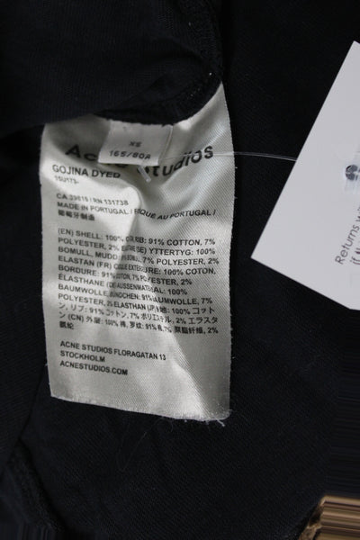 ACNE Studios Men Basic Black Cotton Mock Neck T-Shirt Size XS