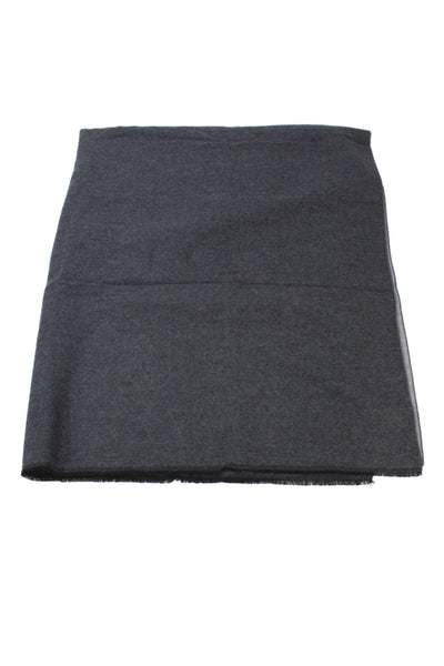 Rimowa Womens Thick Knit Logo Travel Blanket Scarf Gray 64"x36"