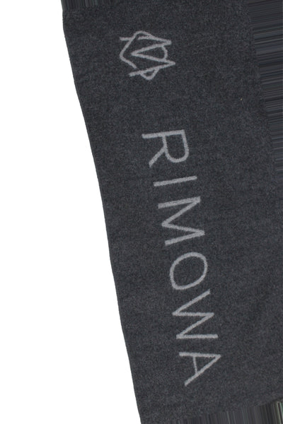 Rimowa Womens Thick Knit Logo Travel Blanket Scarf Gray 64"x36"